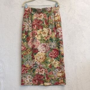 Gotcha Covered Vintage Women's Antique‎ Floral Grandmacore Skirt Size 10